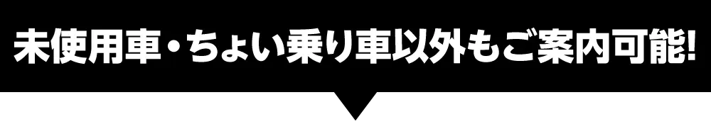 未使用車・ちょい乗り車以外もご案内可能！